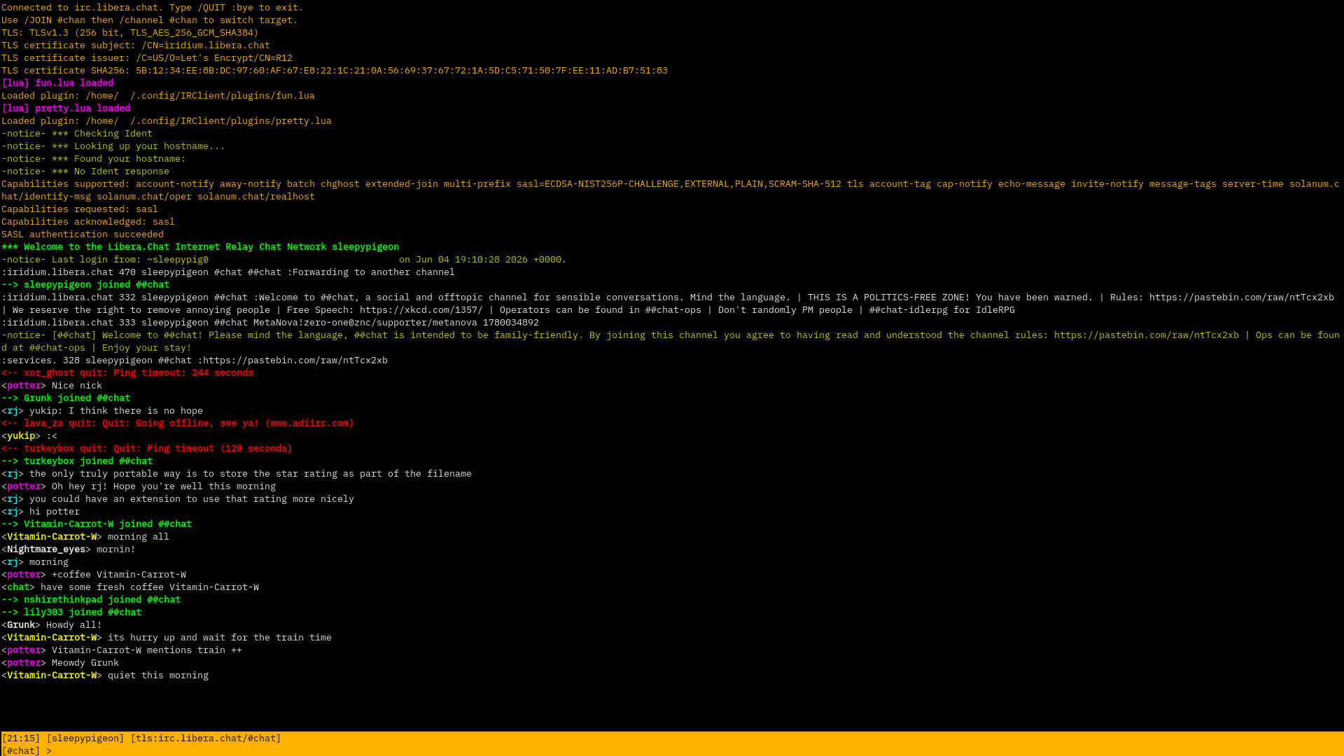 Screenshot of IRClient